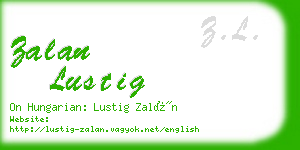 zalan lustig business card